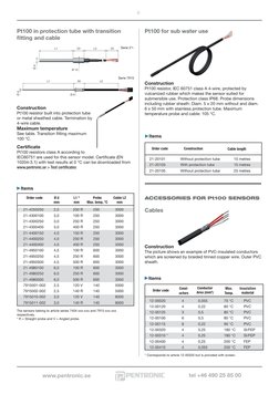 Pentronic Temperature Sensors Overview | PDF | Thermocouple | Resistor