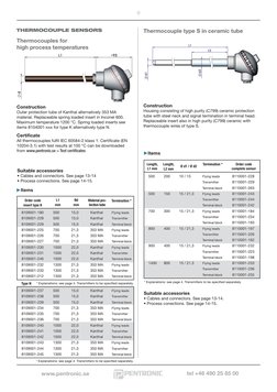 Pentronic Temperature Sensors Overview | PDF | Thermocouple | Resistor