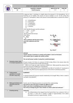 Boyle's Law Lesson Plan for Grade 10 | PDF | Gases | Learning