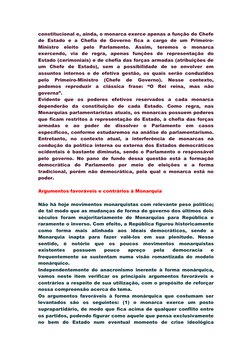 constitucional e, ainda, o monarca exerce apenas a função de Chefe
de  Estado  e  a  Chefia  de  Governo  fica  a  cargo  de