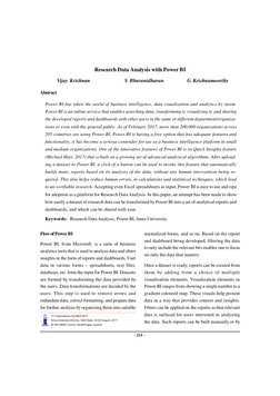 - 211 -
Research Data Analysis with Power BI
11th International CALIBER-2017
Research Data Analysis with Power BI
Vijay Krish