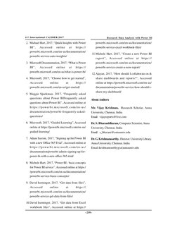 - 218 -
11th International CALIBER-2017
Research Data Analysis with Power BI
2. Michael Hart, 2017, “Quick Insights with Powe