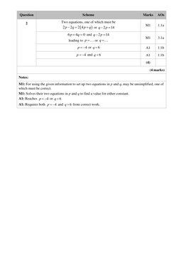0s5 9MA0-02 Pure 2 - Mock Set 5 Mark Scheme PDF | PDF | Quadratic ...