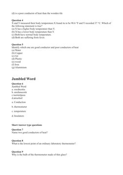 Class 7 Heat Test Paper and Worksheet | PDF | Heat Transfer | Temperature