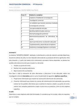 INVESTIGACIÓN COMERCIAL   -  FP Distancia 
Fecha: 12/01/2023 
Nombre del alumno: BEATRIZ IBAÑEZ CALATRAVA 
 
IES PUERTA DE Cu