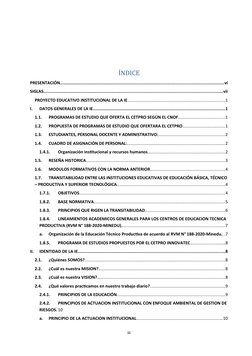 ÍNDICE
PRESENTACIÓN..........................................................................................................