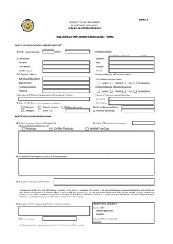 BIR Freedom of Information Request Form | PDF | Identity Document ...