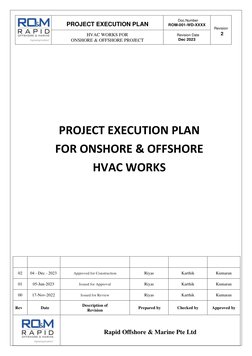 PROJECT EXECUTION PLAN 
Doc.Number 
ROM-001-WD-XXXX 
Revision 
2 
HVAC WORKS FOR 
ONSHORE & OFFSHORE PROJECT 
Revision Date