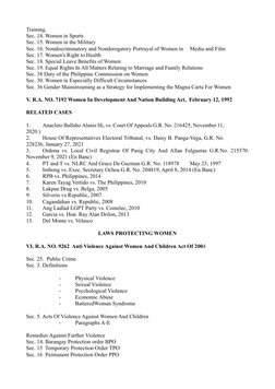 Training. 
Sec. 14. Women in Sports 
Sec. 15. Women in the Military 
Sec. 16. Nondiscriminatory and Nonderogatory Portrayal o