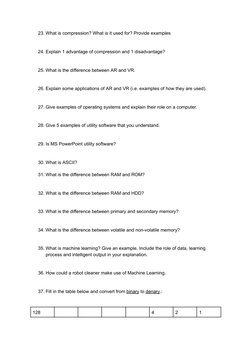 Stage 8 ICT Revision Test Questions | PDF | Data Type | Mathematical Logic