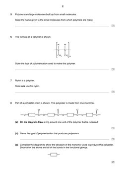 Polymers and Polyester Worksheet | PDF | Polymers | Polymerization