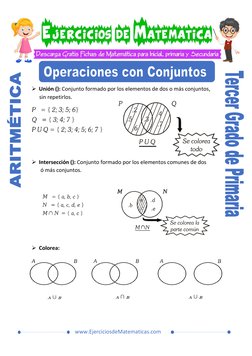 Ejercicios de Conjuntos para Tercer Grado | PDF | Métodos y materiales ...