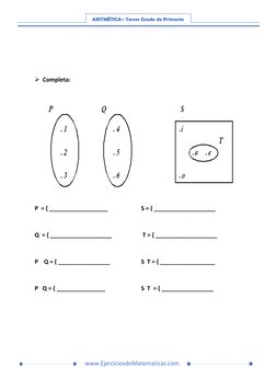 Ejercicios de Conjuntos para Tercer Grado | PDF | Métodos y materiales ...