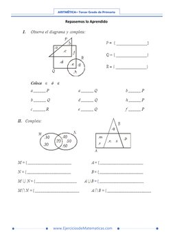 Ejercicios de Conjuntos para Tercer Grado | PDF | Métodos y materiales ...