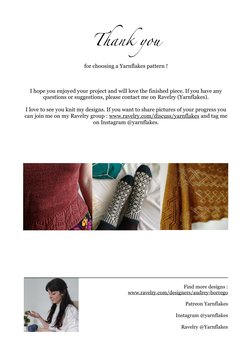 Thank you
for choosing a Yarnflakes pattern !
I hope you enjoyed your project and will love the finished piece. If you have a
