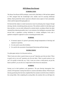 HTP Test: Interpretation and Scoring Guide | PDF | Intelligence ...