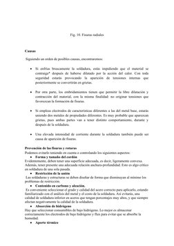 Fig. 10. Fisuras radiales
Causas
 Siguiendo un orden de posibles causas, encontraremos:

Si  enfrías  bruscamente  la  solda