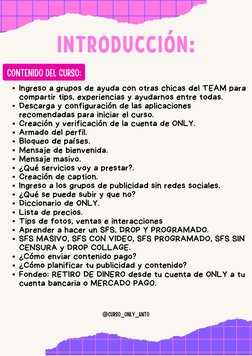 @CURSO_ONLY_ANTO
Ingreso a grupos de ayuda con otras chicas del TEAM para
compartir tips, experiencias y ayudarnos entre toda