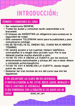 @CURSO_ONLY_ANTO
Ser respetuosa SIEMPRE
Todas las dudas y consultas serán respondidas a la
brevedad.
El bloqueo de ARGENTINA