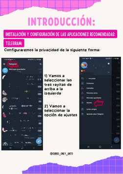 @CURSO_ONLY_ANTO
Configuraremos la privacidad de la siguiente forma:
INSTALACIÓN Y CONFIGURACIÓN DE LAS APLICACIONES RECOMEND