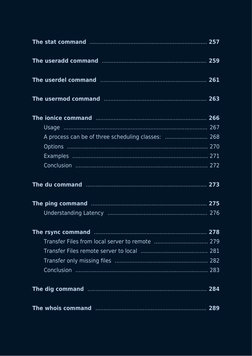 The stat command 
257
 ........................................................................ 
The useradd command 
259
 ..