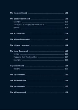 The man command 
103
 ....................................................................... 
The passwd command 
105
 .....