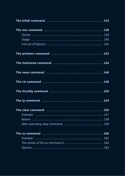 The killall command 
133
 ..................................................................... 
The env command 
138
 ......
