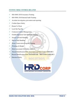 Mamu Rik MAMU OSH Solution Company Profile | PDF | Occupational Safety And ...