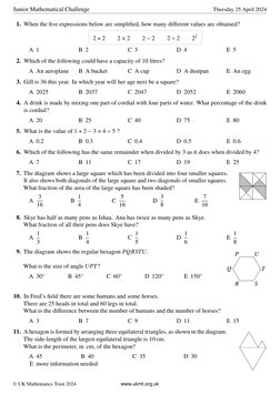 JMC 2024 Paper and Instructions | PDF | Area | Triangle