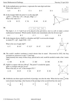 JMC 2024 Paper and Instructions | PDF | Area | Triangle