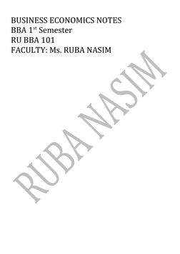 BBA 1st Sem Business Economics Notes | PDF | Economics | Macroeconomics