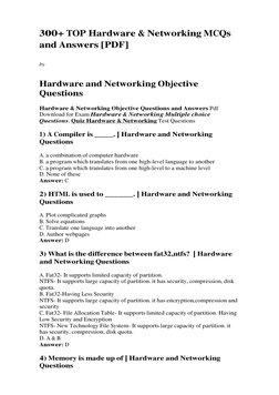 300+ Hardware & Networking MCQs PDF | PDF | Internet Protocol Suite ...