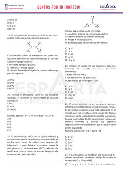 10 | J o r g e  L u i s  V a l d e z  C o n d e ñ a  
 
A) solo III  
B) I y II  
C) II y III  
D) I y III  
 
19. El t
