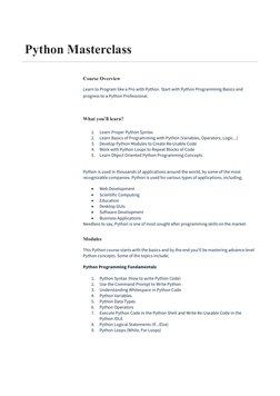 Python Course Full Masterclass | PDF | Python (Programming Language ...