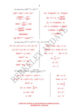 Indices Questions and Solutions Guide | PDF | Arithmetic | Applied ...