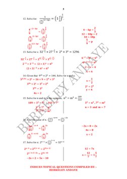 Indices Questions and Solutions Guide | PDF | Arithmetic | Applied ...