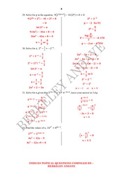 Indices Questions and Solutions Guide | PDF | Arithmetic | Applied ...