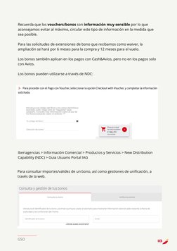 Para consultar importes/validez de un bono, así como gestiones de unificación, a
través de la web.
GSO
Iberiagencias > Inform