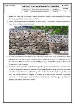 Grouted Riprap Installation Method Statement | PDF | Quality Assurance ...