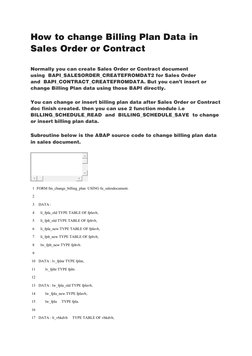 Change Billing Plan in SAP Sales Order | PDF | Computer Programming ...
