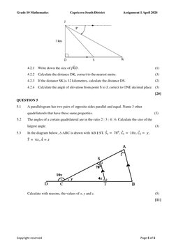 2024 Math Grade 10 Assignment 1 Term 2 | PDF | Euclid | Geometry