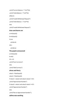 Python Elab Solutions for SRM 2024 | PDF | Area | Arithmetic