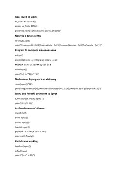 Python Elab Solutions for SRM 2024 | PDF | Area | Arithmetic