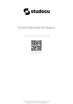 9 Css Q4 Module Tle Ict Css g9 q4 Tec Week1 4 | PDF | Electric Power | Electrical Equipment