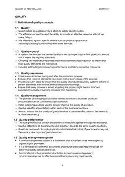 Quality Note Wp Grade 12 Quality Performance Notes | PDF | Quality (Business) | Quality ...