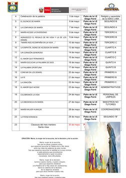 4
Celebración de la palabra. 
3 de mayo
Patio de la I.E
Diego Ferré
Religión y sacerdote
de la ODEC LIMA
5
EL SILENCIO DE MAR