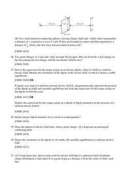 Class 12 Physics Chapter 1 PYQs PDF | PDF | Electric Field | Force