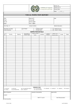 Visual Inspection Report Template | PDF | Welding | Construction