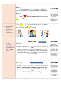 Group 2: 
               Paste the pictures in the manila paper. Put X  if the 
pictures does not shows proper ways in ta