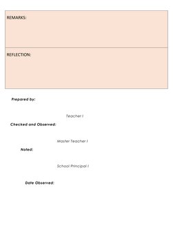 Prepared by: 
                                         
                                                 Teacher I 
Checke